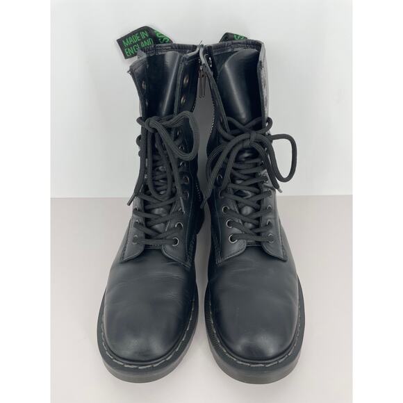 Solovair 11-Eye Derby Boot Inside Zip Black Womens 8 Mens 7 - Picture 7 of 15